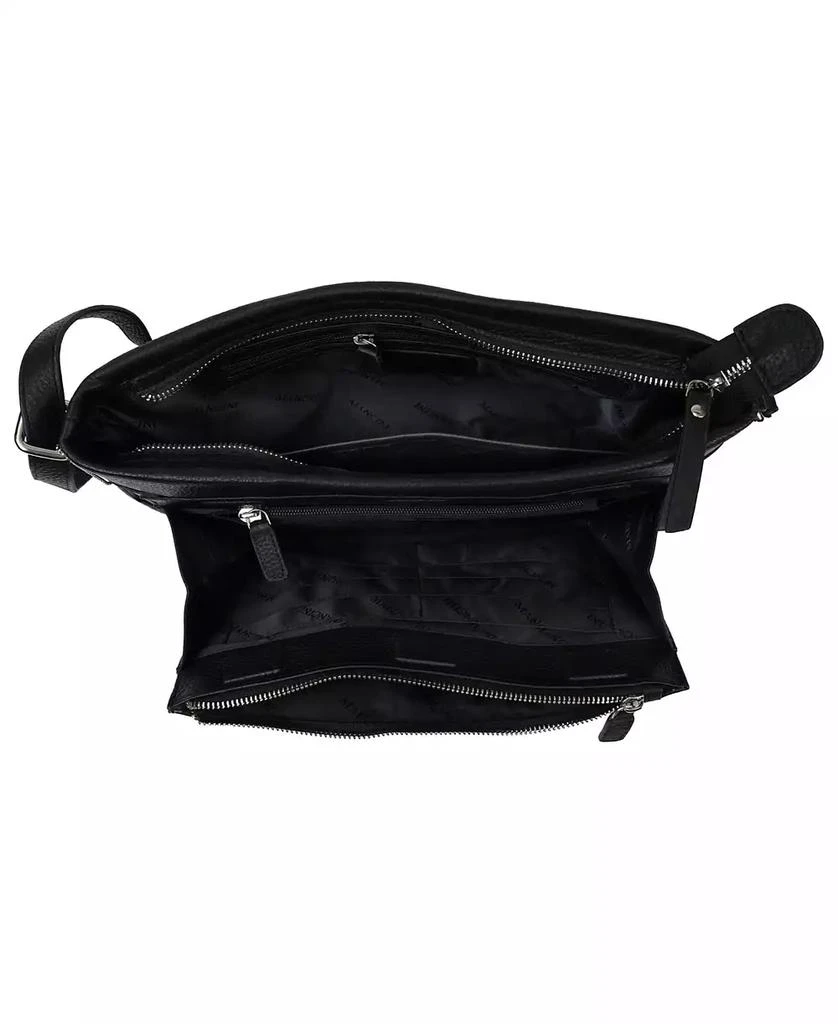 Mancini Leather Goods Pebble Loretta Leather Crossbody Handbag with Organizer 5