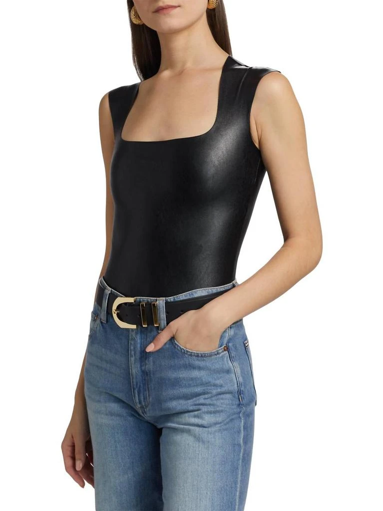 Commando Commando - Faux Leather Cap Sleeve Bodysuit 3
