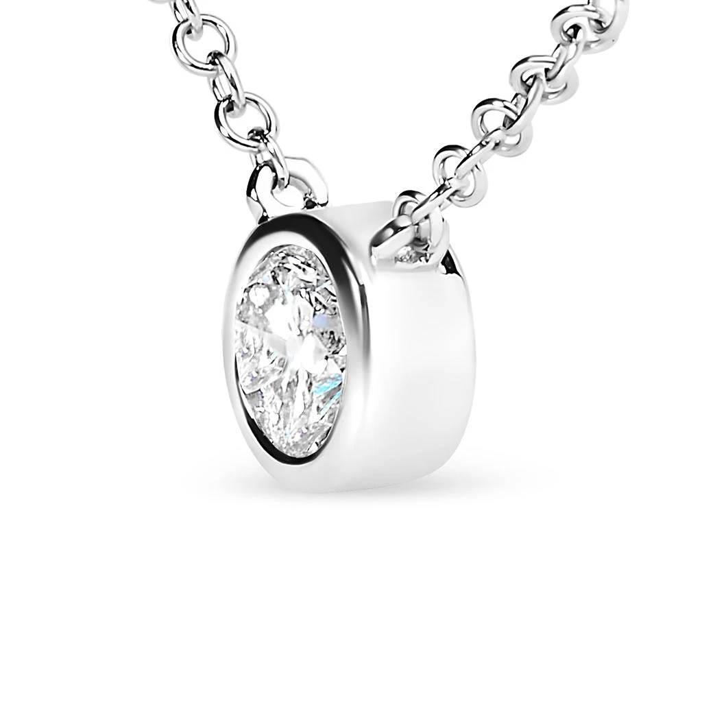 Haus of Brilliance 14K Gold Lab Grown Diamond Modern Bezel-Set Solitaire 16"-18" Pendant Necklace 4