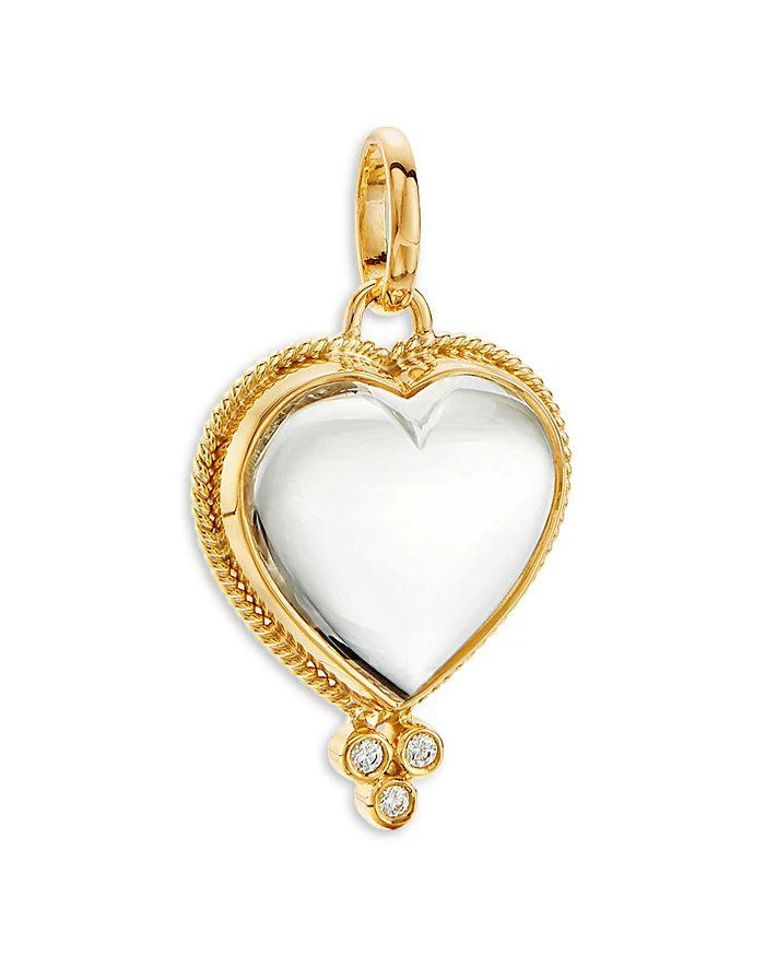 Temple St. Clair 18K Yellow Gold Classic Rock Crystal 
Diamond Medium Heart Pendant 1