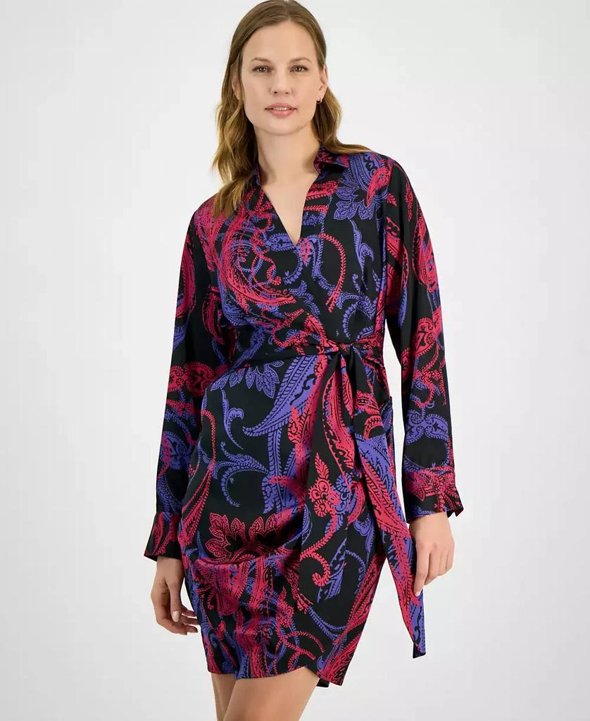 Tahari Women's Printed Faux-Wrap Dress 3