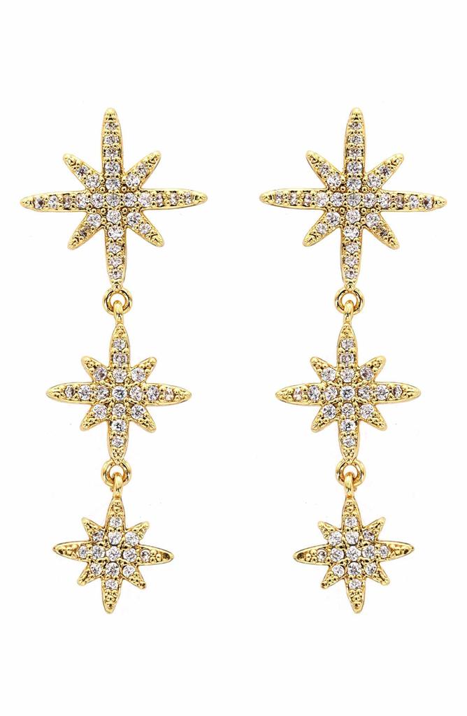 Panacea Crystal Starburst Linear Drop Earrings