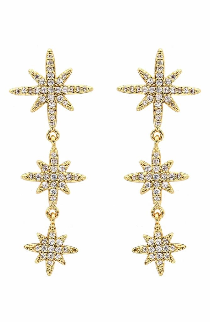 Panacea Crystal Starburst Linear Drop Earrings 1