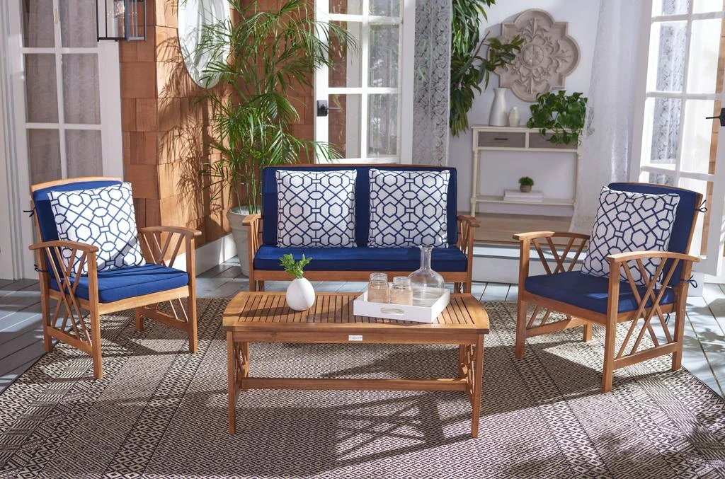 Safavieh Fontana 4 Piece Outdoor Set (Indoor / Outdoor) 8
