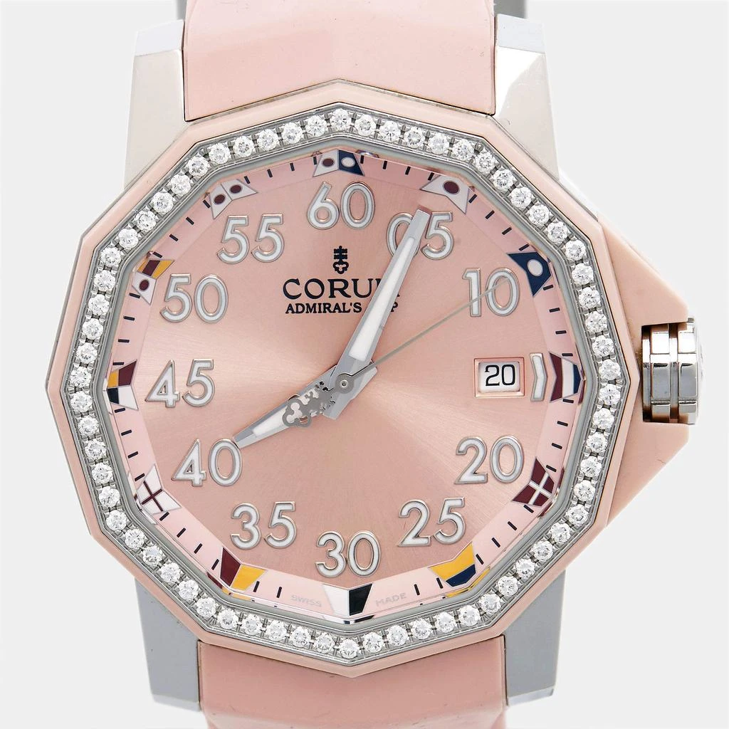 Corum Corum Pink Resin Stainless Steel Diamond Rubber Admiral's Cup 01.0033 Women's Wristwatch 40 mm 3