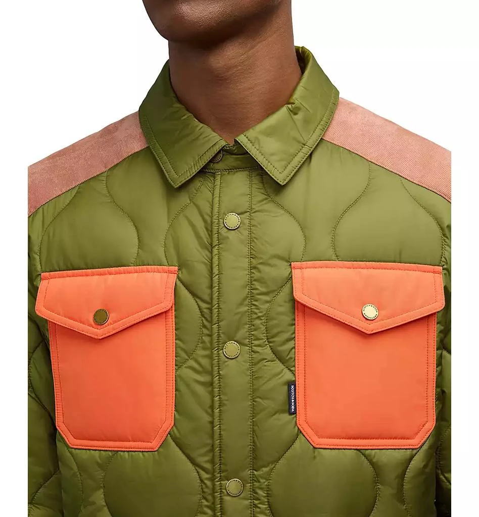 Scotch & Soda Ivik Padded Colorblocked Snap Front Shirt Jacket 4