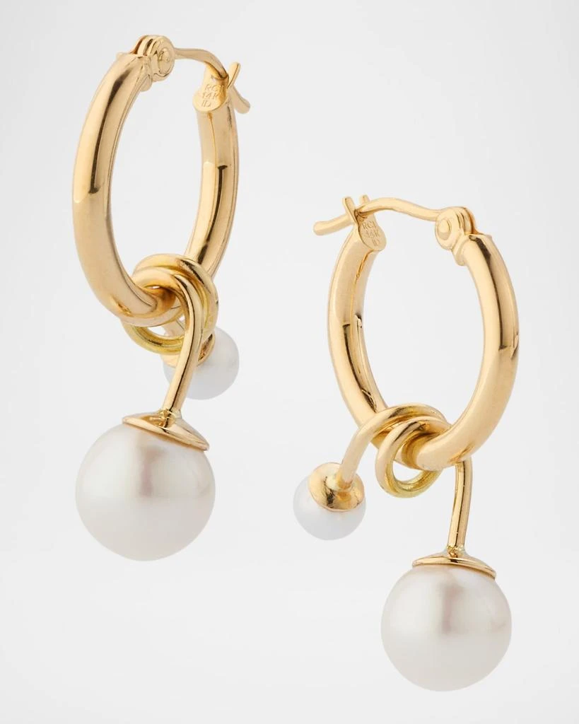 POPPY FINCH Hoop Earrings with Swirl Pearl Dangles 3
