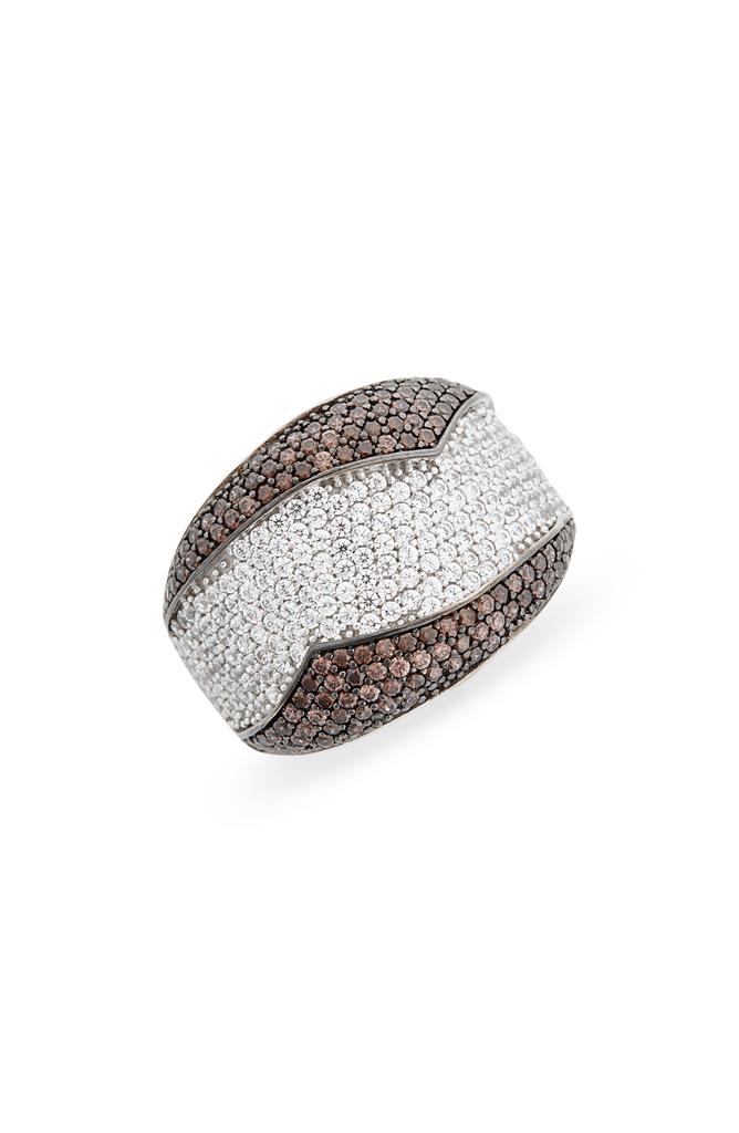 Suzy Levian 14K Yellow Gold Plated Pave CZ Ring