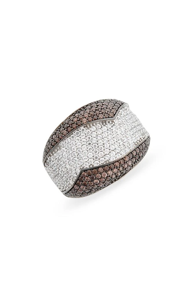 Suzy Levian 14K Yellow Gold Plated Pave CZ Ring 1
