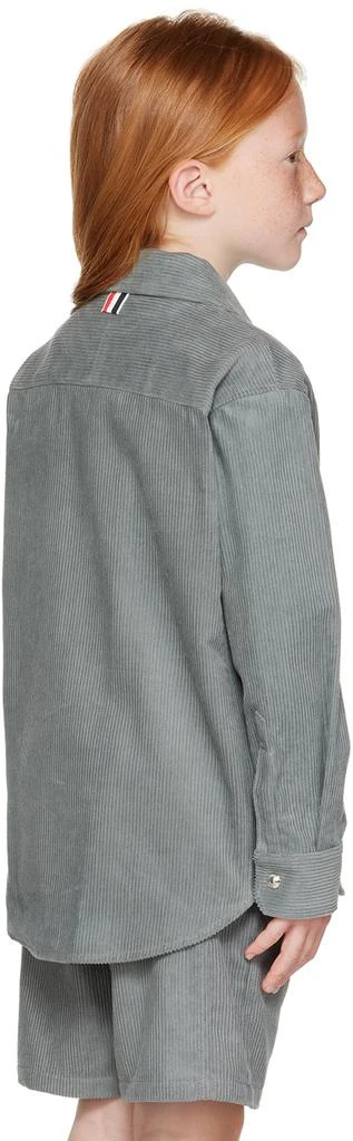 Thom Browne Kids Gray Peter Pan Collar Shirt 3