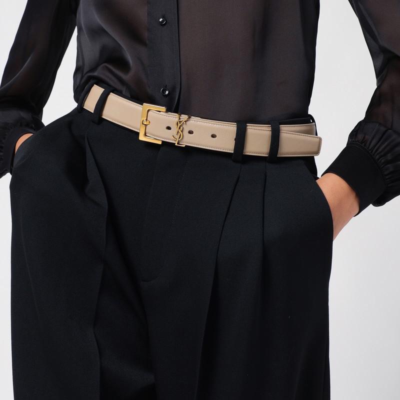 ベルト SAINT LAURENT MONOGRAM BLACK BELT 3 CM Yves Saint Laurent Saint Laurent Monogram Dark Belt 3 Cm