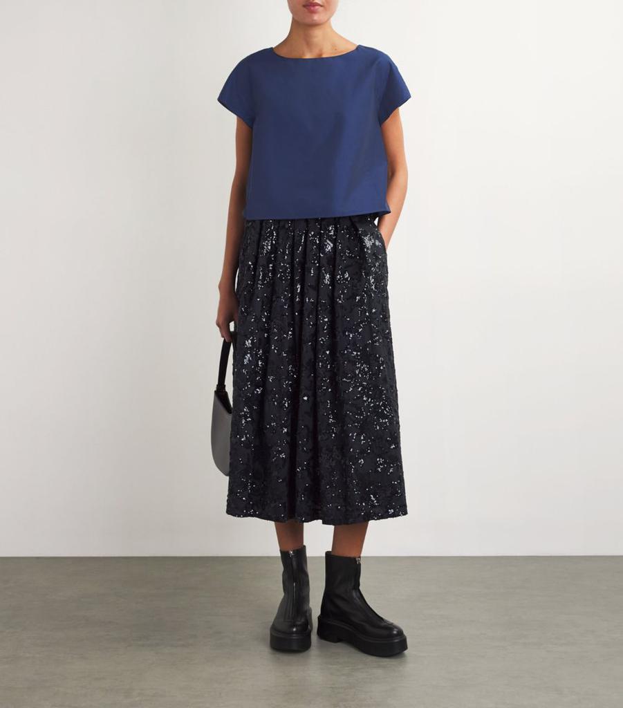 Weekend Max Mara Taffeta Boat-Neck Blouse