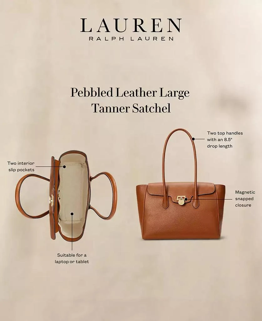 Ralph Lauren Pebbled Leather Extra-Large Tanner Satchel 10