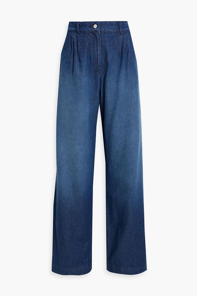 EB DENIM Swan pleated high-rise wide-leg jeans