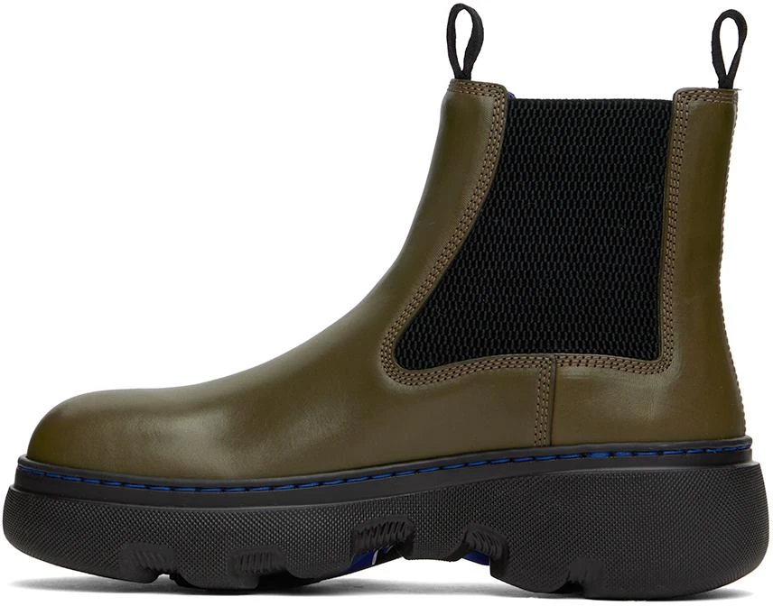 Burberry Green Leather Creeper Chelsea Boots 3