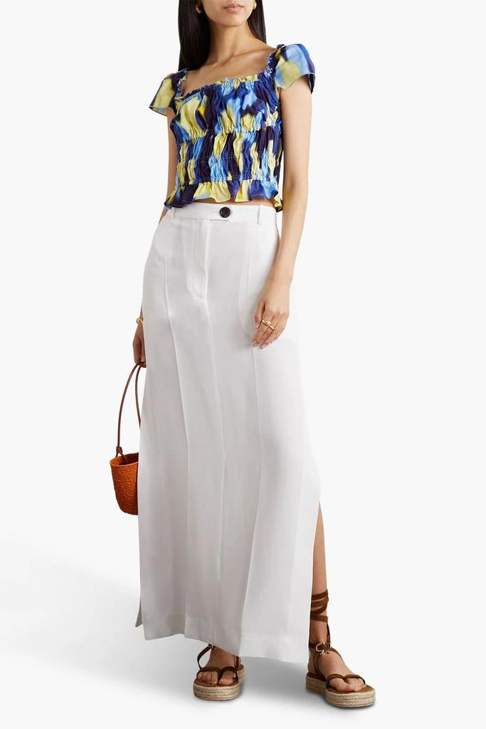 Altuzarra Darcey ruffled printed stretch-cotton poplin top 2