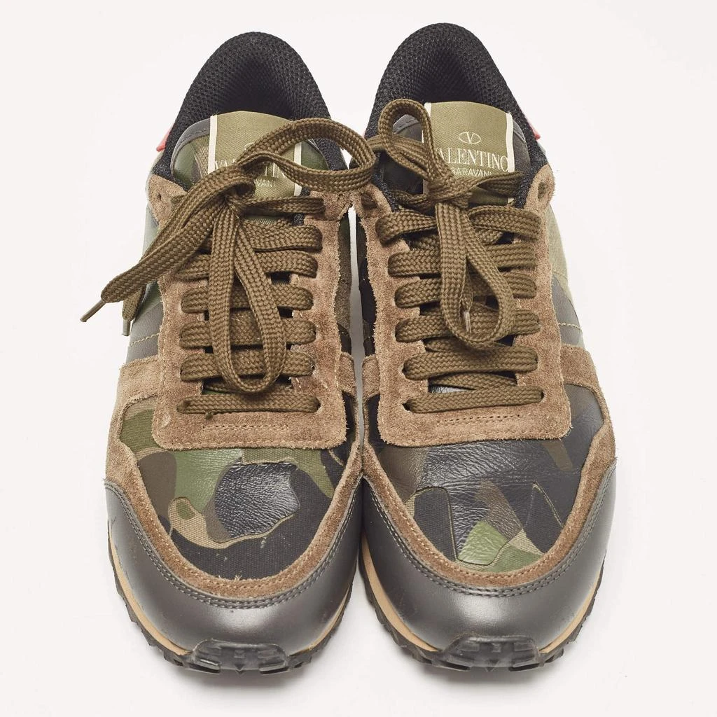 Valentino Valentino Multicolor Camouflage Print Canvas and Leather Rockrunner Sneakers Size 37 3