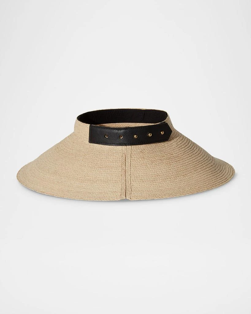 Janessa Leone Birdie Wide-Brimmed Raffia Visor 2