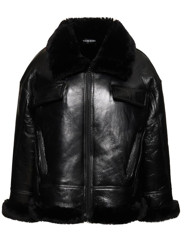 DAVID KOMA Shearling Leather Jacket