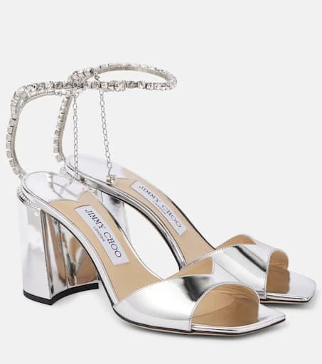 Jimmy Choo Saeda 85 embellished leather pumps 1
