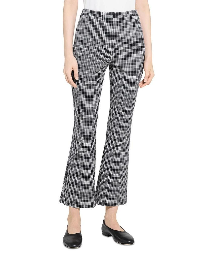 Theory Kick Flare Plaid Pants 1