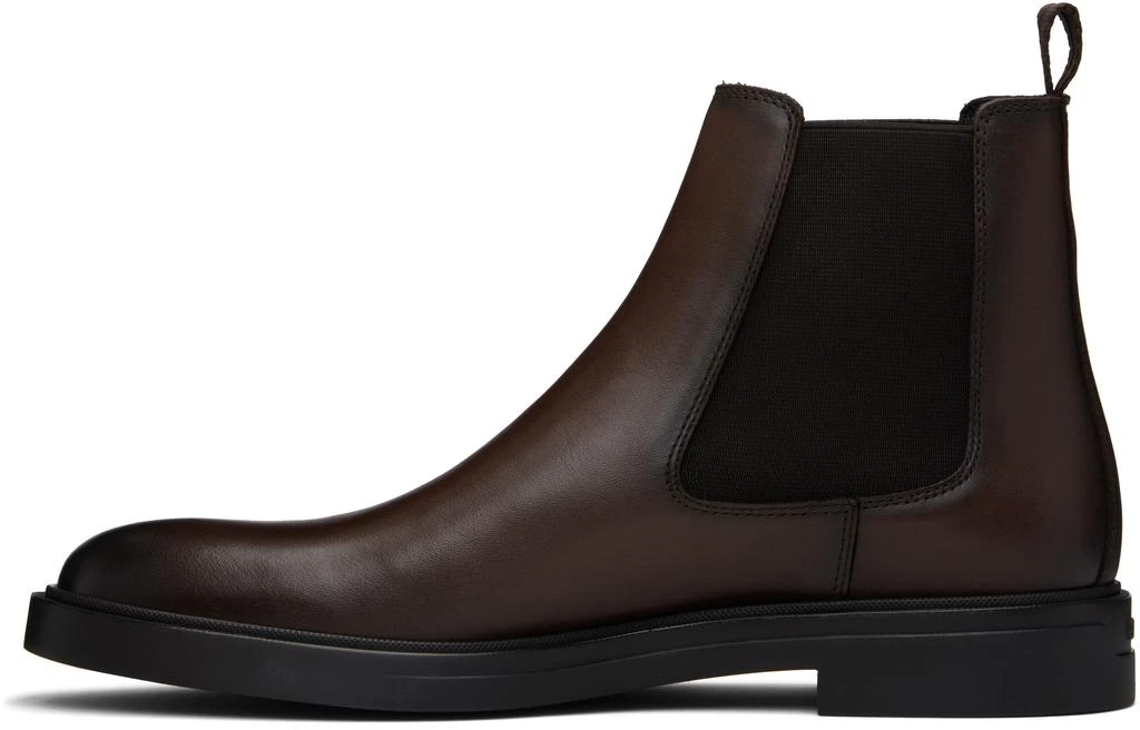 Hugo Boss Brown Signature Stripe Leather Chelsea Boots 3