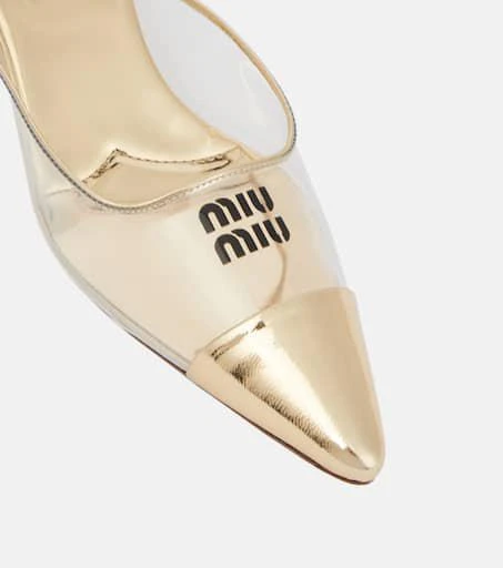 Miu Miu Logo leather and PVC mules 6