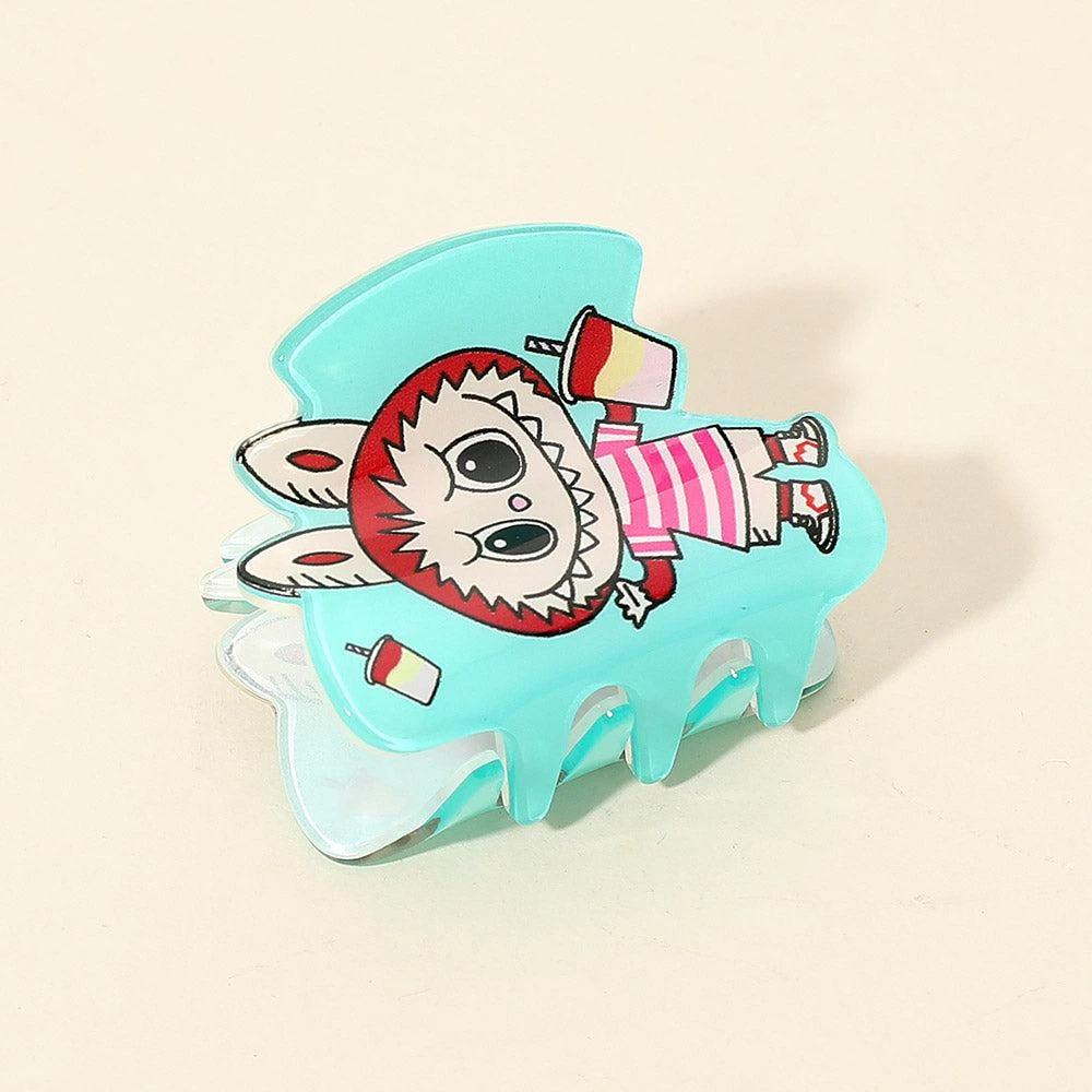 FASHNZFAB 12PCS - Monster Bunny Printed Hair Claw Clips 4