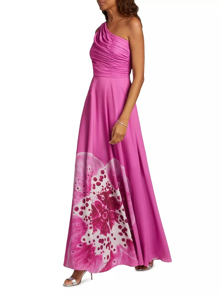 AMUR Atlas Floral One-Shoulder Gown 2
