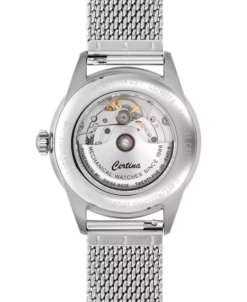Certina Men's Swiss Automatic DS-1 Stainless Steel Bracelet Mesh Bracelet & Brown Leather Strap Watch 40mm Gift Set