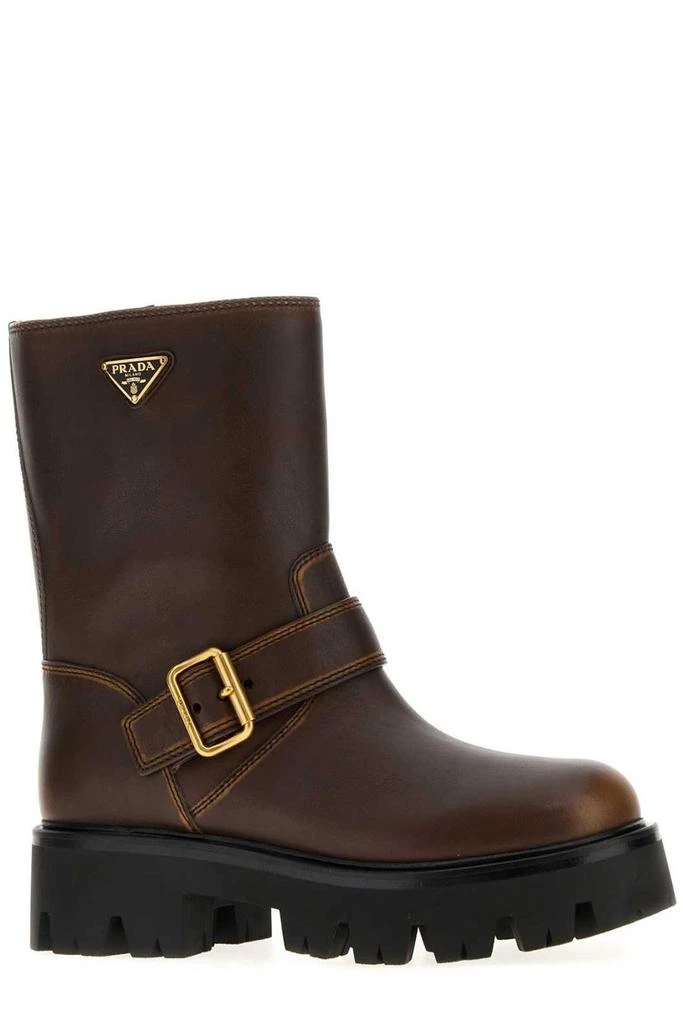 Prada Prada Logo Plaque Buckled Boots 2