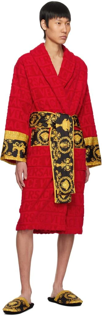 Versace Black & Yellow 'I Heart Baroque' Slippers 5