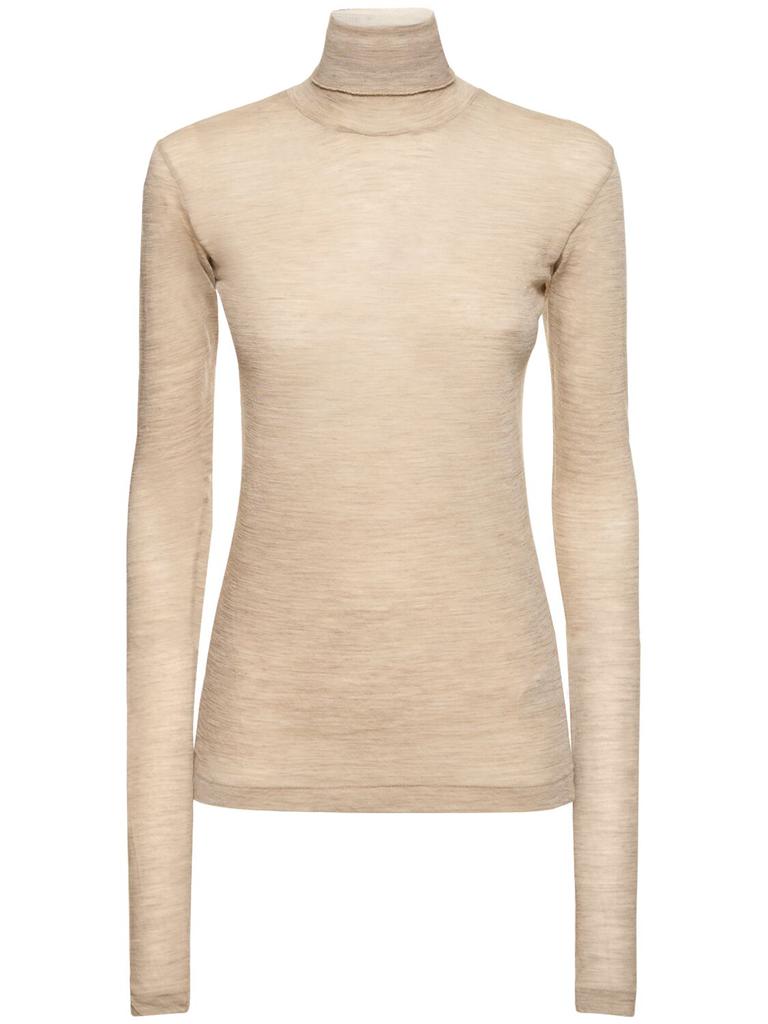 AURALEE Super Soft Sheer Wool Jersey Top