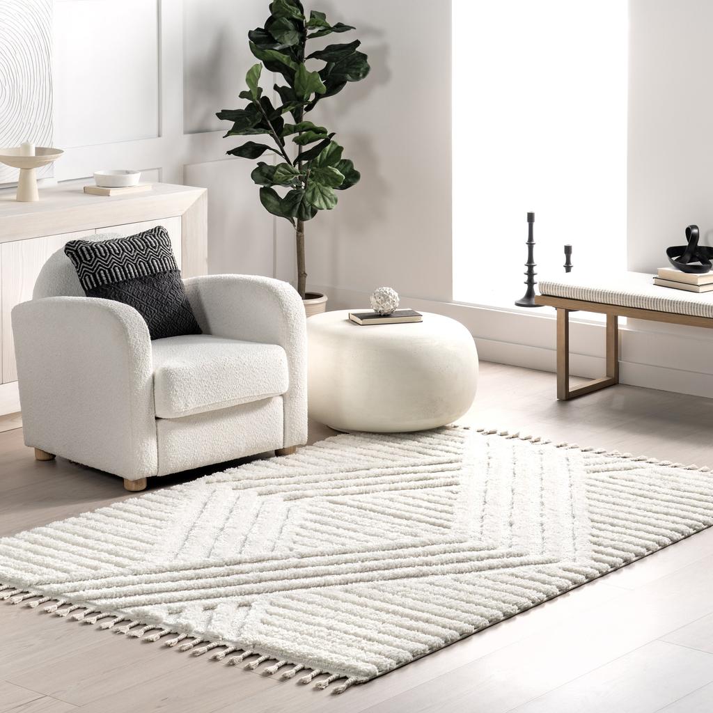 nuLOOM Risette Geometric Shag Tassel Area Rug