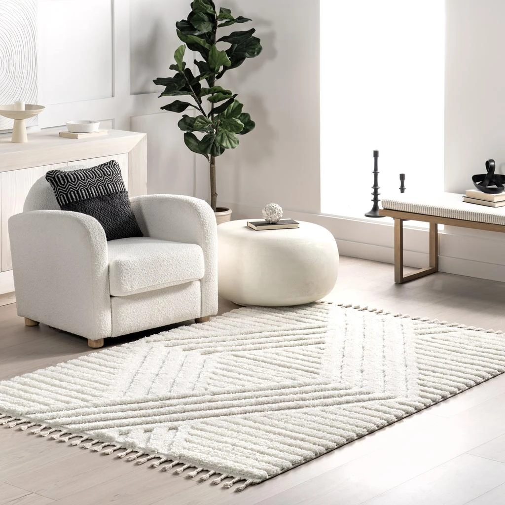 nuLOOM Risette Geometric Shag Tassel Area Rug 1