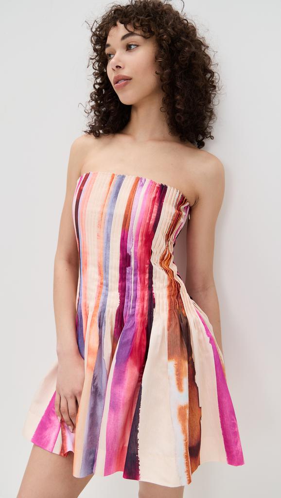 AMUR Gina Pintuck Mini Dress