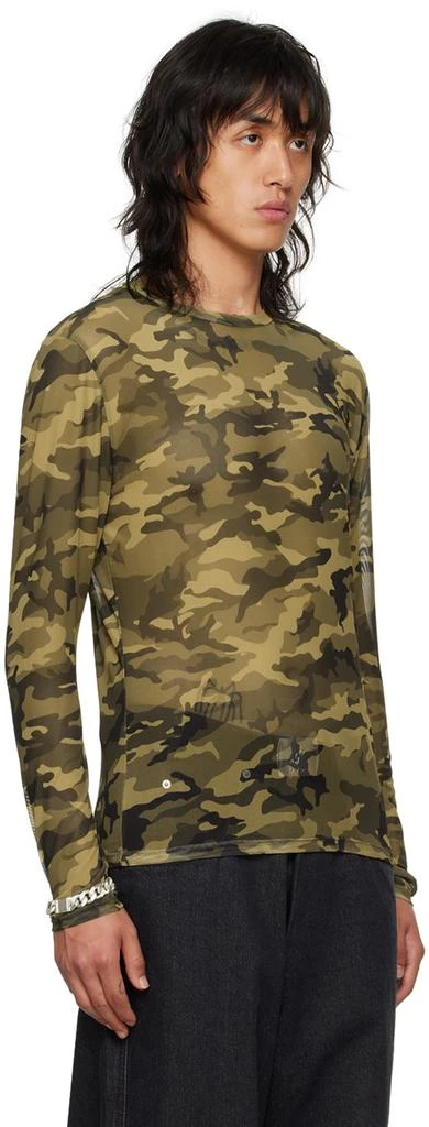 LU'U DAN Green Camouflage Long Sleeve T-Shirt 4