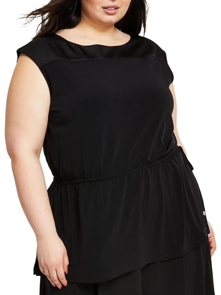 Calvin Klein Plus Womens Drawstring Waist Tank Tunic Top 1