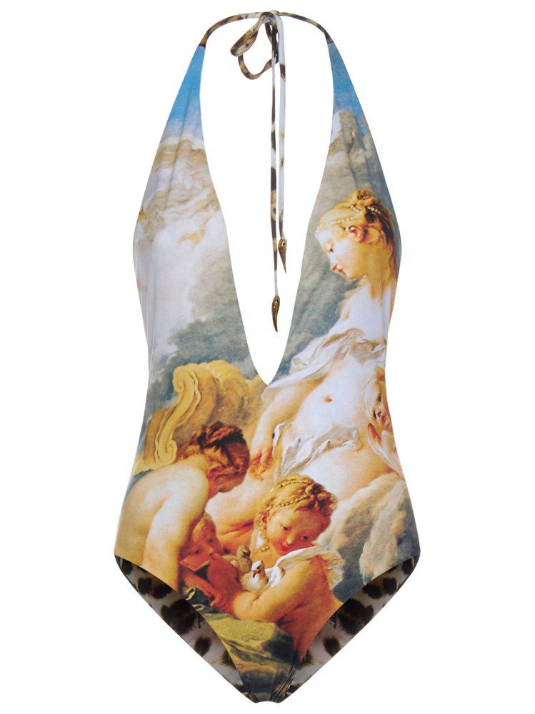 Roberto Cavalli Roberto Cavalli Painting-Print Halterneck Swimsuit
