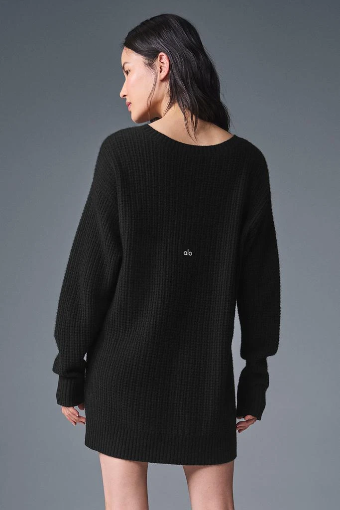Alo Cashmere Plush Waffle Dress - Black 3