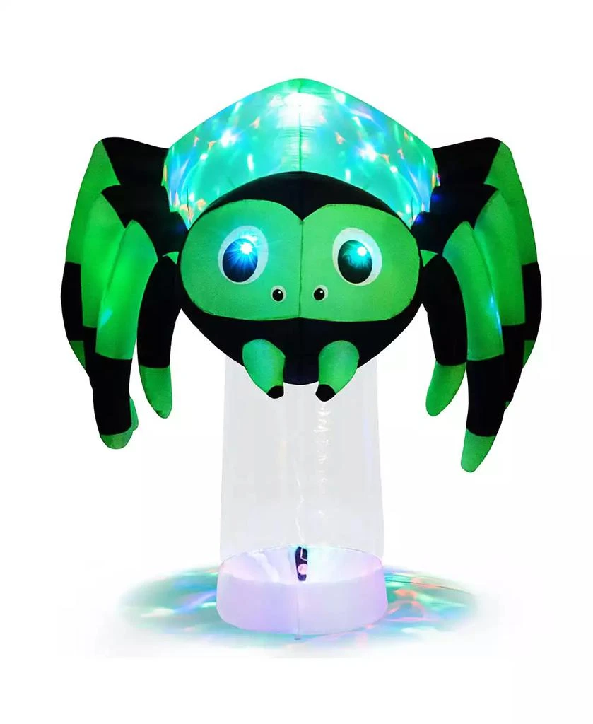 Costway 6 ft Halloween Inflatable Spider Pre-Lit Floating Spider Decoration w/ 3-Color Rotating Light Blow up Decoration w/ Stakes 
Water Bags