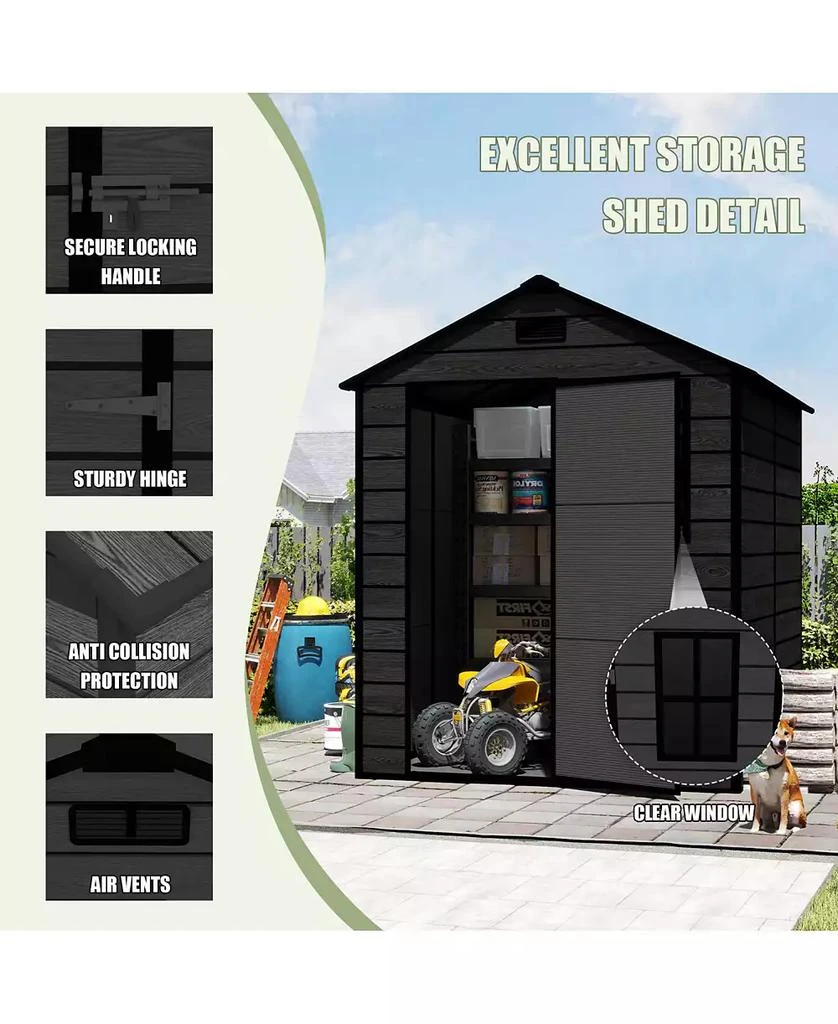 Streamdale Furniture Streamdale 6x6 Resin Storage Shed - Waterproof, UV Proof 2