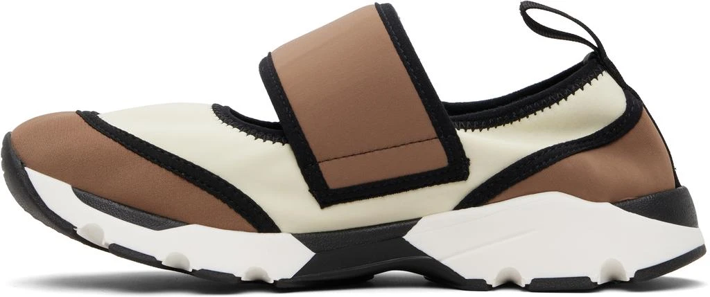 Marni White 
Brown Lyrca Mary Jane Running Sneakers 3