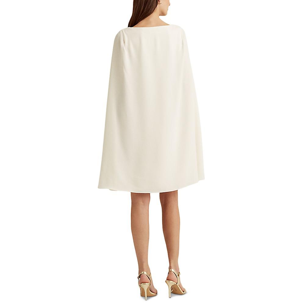 Lauren Ralph Lauren Women's Cape-Overlay Slim-Fit Georgette Cocktail Dress