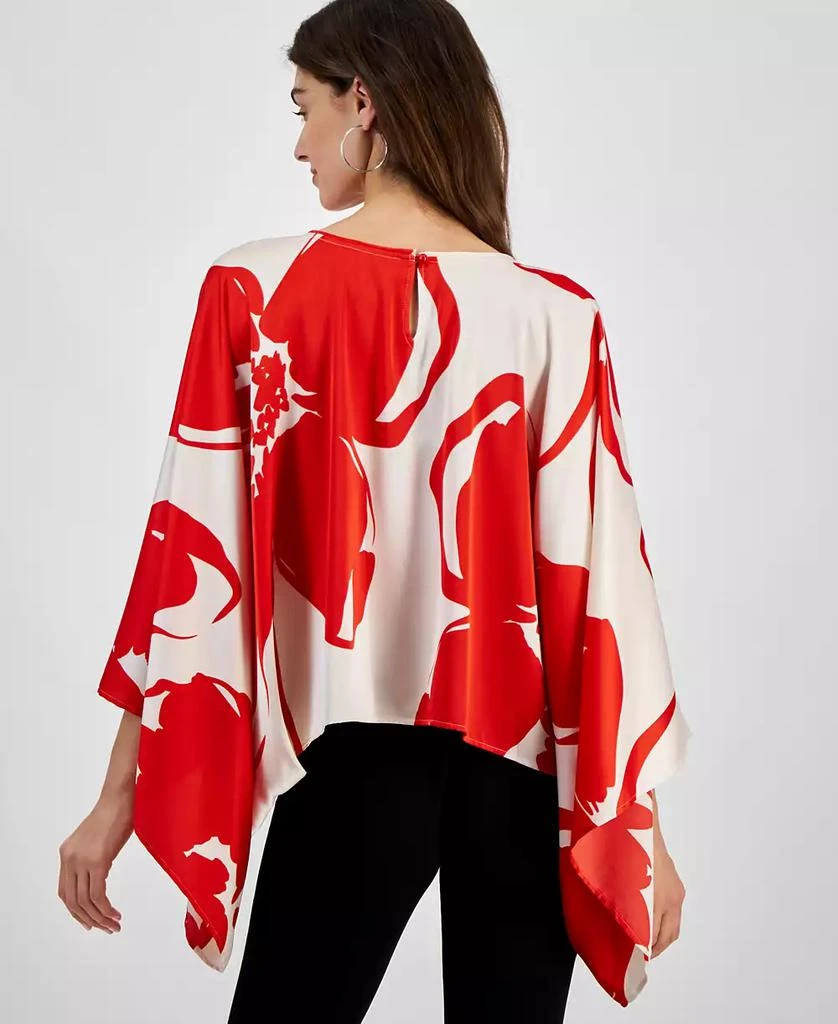 Anne Klein Women's Printed Dolman-Sleeve Cape Blouse 4