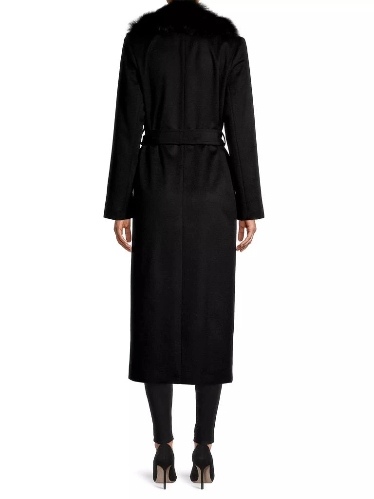 Sofia Cashmere Shearling Long Belted Wrap Coat 5