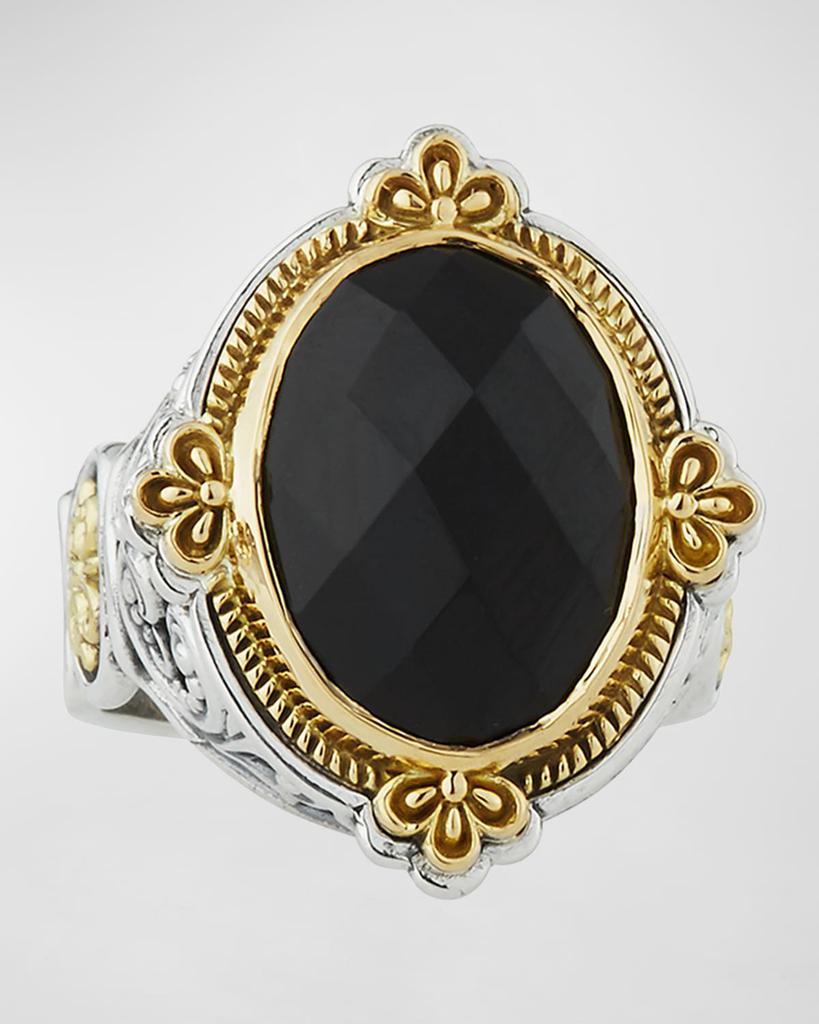 Konstantino Faceted Black Onyx Oval Ring