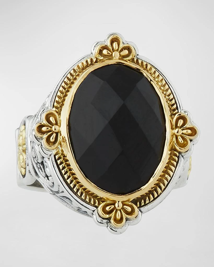 Konstantino Faceted Black Onyx Oval Ring 1