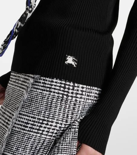 Burberry Scarf-detail ribbed-knit sweater 5