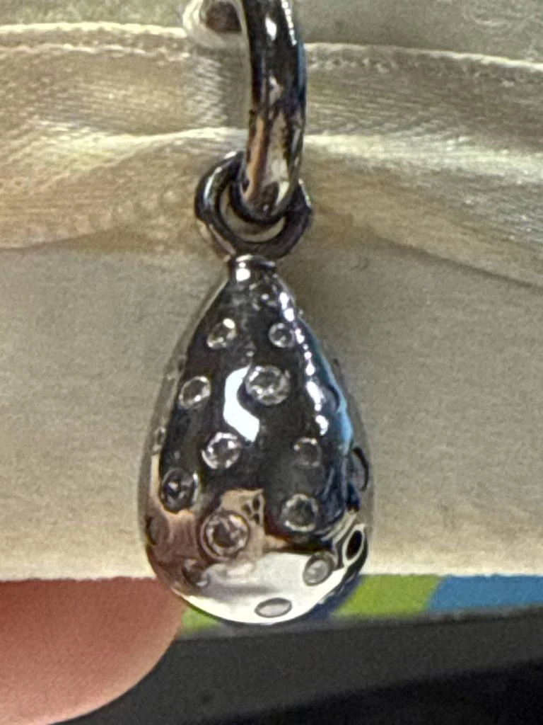 Story Jewellery Story Jewellery - Women
s Rhodium Plate Diamond Drop Charm